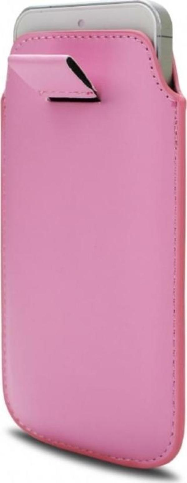 iPhone 5 ile Uyumlu Çekmeli Deri Kılıf Pembe - Image 1
