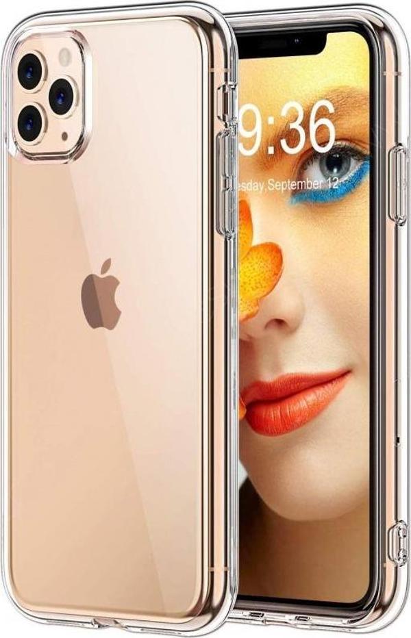 iPhone 11 Pro Max ile Uyumlu Tıpalı Şeffaf Silikon Kılıf Şeffaf - Image 1