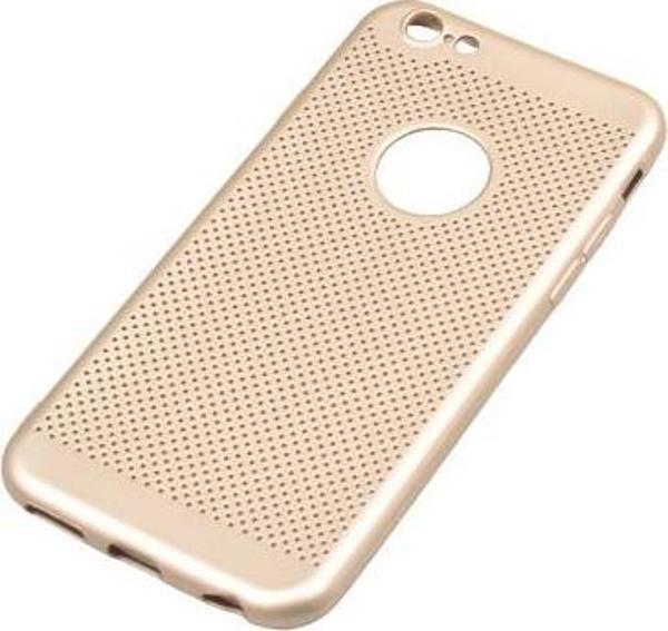 iPhone 6Plus/6SPlus ile Uyumlu Rubber Delikli Silikon Kılıf Gold - Image 1