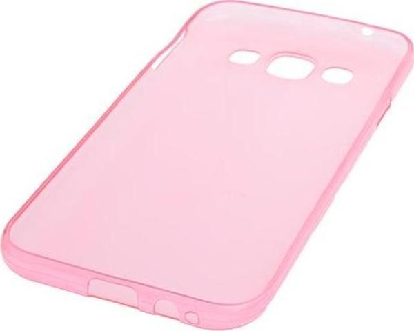 Galaxy E5 ile Uyumlu Kılıf 0.2mm Şeffaf Silikon Pembe - Image 1