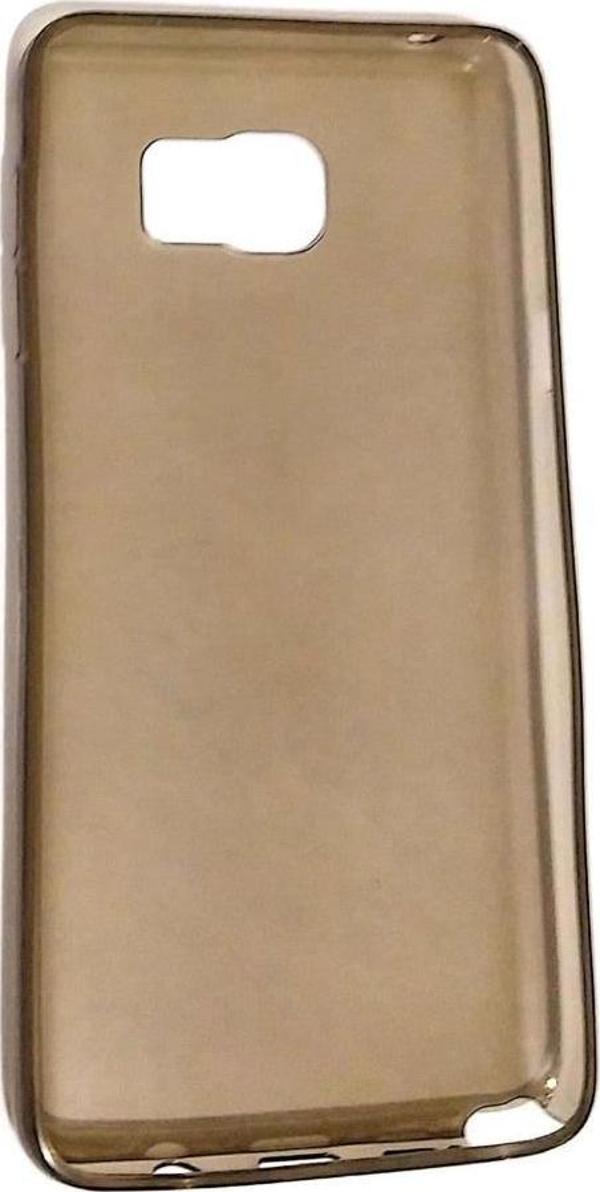 Galaxy S6 Edge Plus ile Uyumlu Kılıf İnce Şeffaf Silikon Siyah - Image 1