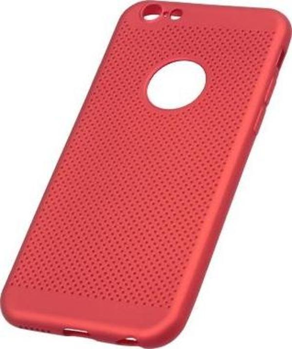 iPhone 6Plus/6SPlus ile Uyumlu Rubber Delikli Silikon Kılıf Kırmızı - Image 1