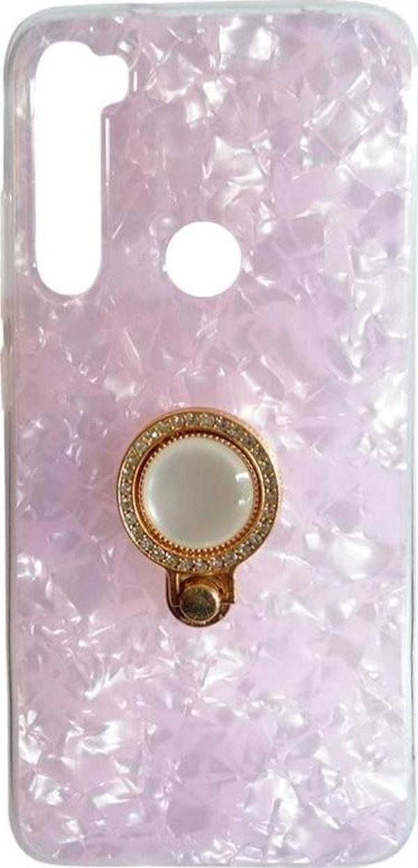 Redmi Note 8 ile Uyumlu Standlı İnci Silikon Kılıf Pembe - Image 1