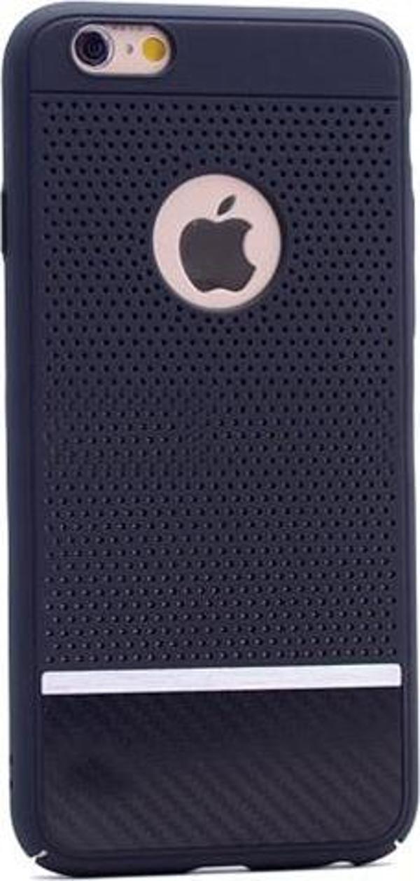 iPhone 7 ile Uyumlu Otto Fileli Rubber Sert Kılıf  Siyah - Image 1