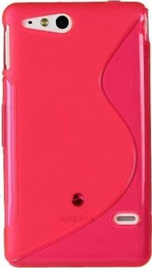 Xperia Go ile Uyumlu S Desenli Şeffaf Silikon Kılıf Pembe Renk - Image 1