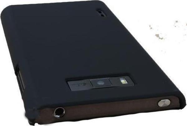Optimus L7 ile Uyumlu Sert Kauçuk Kılıf Siyah - Image 1