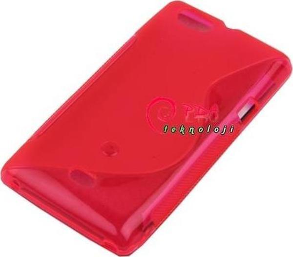Xperia Miro ile Uyumlu Şeffaf Silikon Kılıf Pembe Renk - Image 1