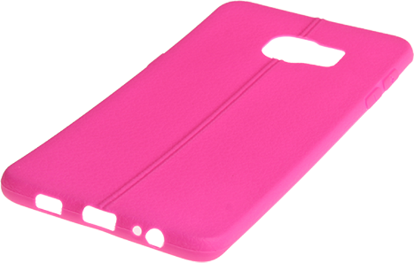 Galaxy S6 Edge Plus ile Uyumlu Slim Silikon Deri Desenli Kılıf Pembe - Image 1