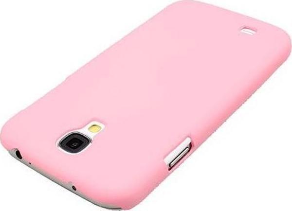 Galaxy S4 i9500 ile Uyumlu Sert Kauçuk Kılıf Pembe Renk - Image 1