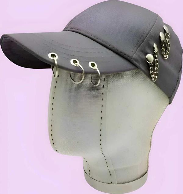 Unisex Arkadan Ayarlanabilir K Pop Tasarım Piercing Kep Şapka - Image 1