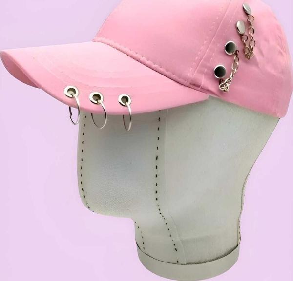 Unisex Arkadan Ayarlanabilir K Pop Tasarım Piercing Kep Şapka - Image 1