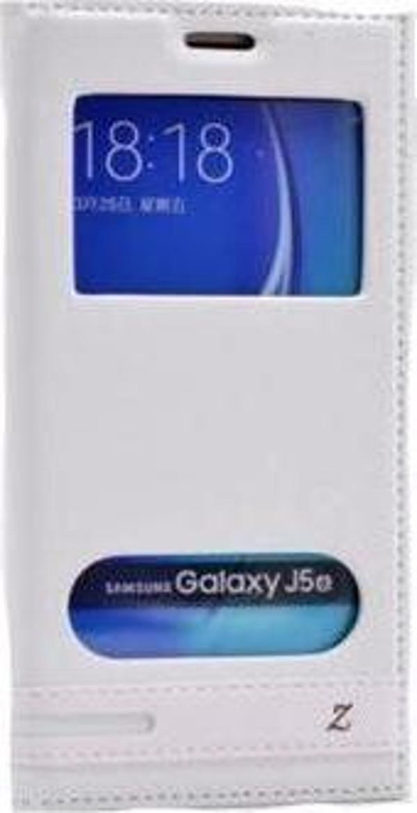 Galaxy S7 ile Uyumlu Elite Serisi Pencereli Kapaklı Kılıf Beyaz - Image 1