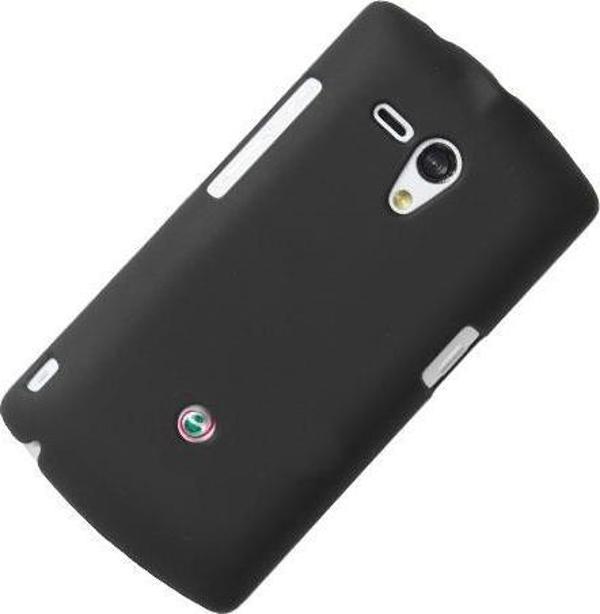 Xperia Neo L ile Uyumlu Sert Kauçuk Kılıf Siyah Renk - Image 1