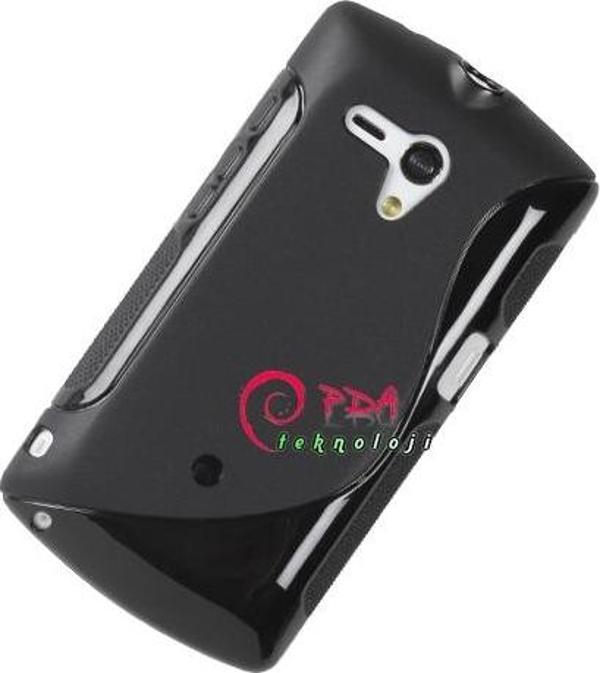 Xperia Neo L ile Uyumlu S Desenli Şeffaf Silikon Kılıf Siyah Renk - Image 1
