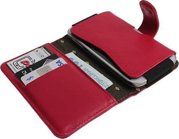 Optimus P760 L9 ile Uyumlu Yan Kapaklı Cüzdanlı Kart Bölmeli Deri Kılıf Kırmızı Renk - Image 1