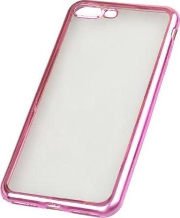 iPhone 7 Plus/8 Plus ile Uyumlu Kılıf Çerçeveli Silikon Pembe - Image 1