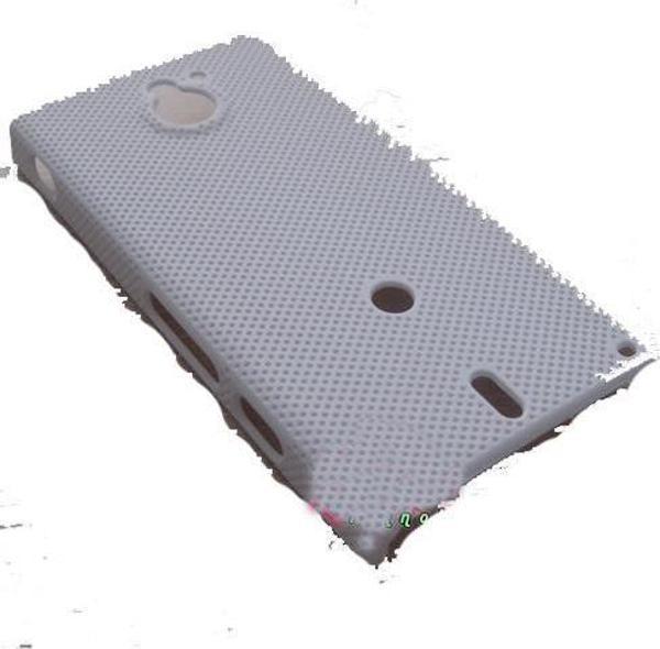 Xperia Sola MT27i ile Uyumlu PEPPER Delikli Sert Kauçuk Kılıf Beyaz - Image 1