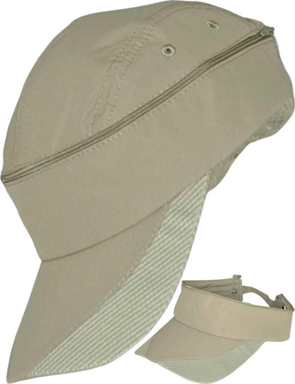 Unisex Mikro Kumaş Fermuarlı Sporcu Koşu Tenis Şapkası Vizör Şapka - Image 1