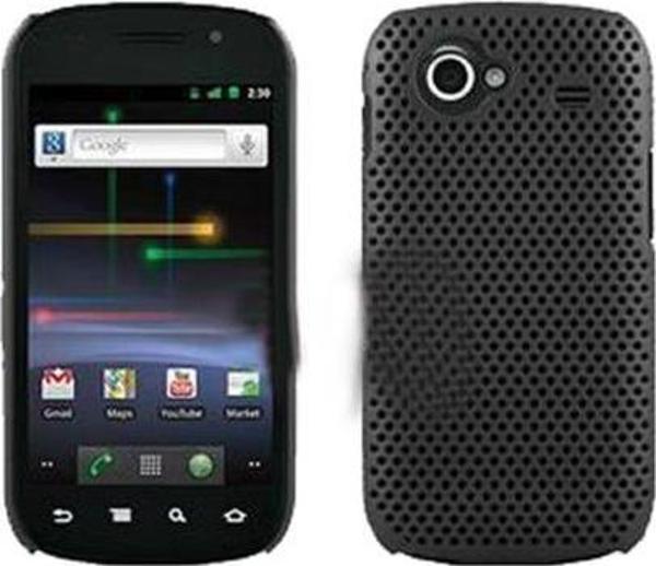 Galaxy Y S5360 ile Uyumlu Delikli Sert Kauçuk Kılıf Siyah Renk - Image 1