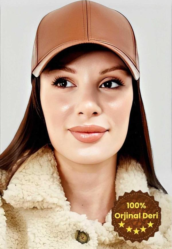 Unisex %100 Deri Arkadan Ayarlanabilir Kep Şapka - Image 1