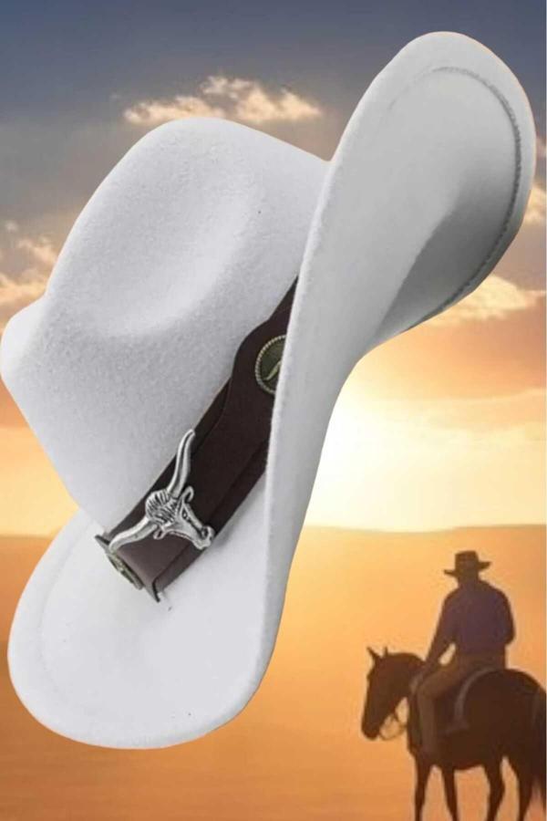 Unisex Kovboy Fötr Şapka Kovboy Şapkası Kovboy Şapka - Image 1