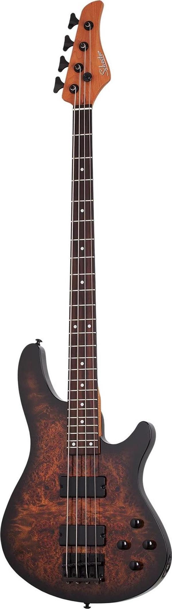 Schecter C-4 Standard Bas Gitar (Tobacco Burl) - Image 1