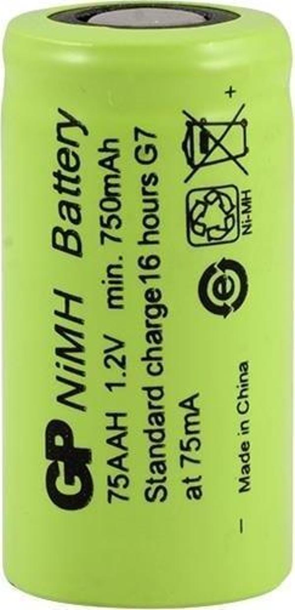 GP 75AAH 1.2V 750 MAH 2/3AA Size Ni-Mh Pil - Image 1