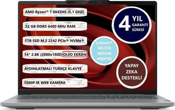 Lenovo Ip5 Pro 14Ahp9 83D3002Qtr Amd Ryzen™ 7 8845Hs 32Gb Ram 1Tb Ssd 120Hz 14" Freedos - Image 1