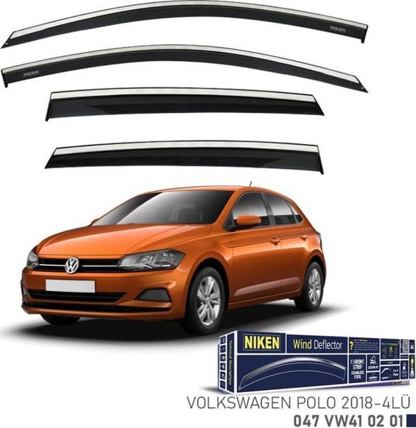 Niken Volkswagen Uyumlu Polo 2018 Kromlu Cam Rüzgarlığı 4'Lü - Image 1