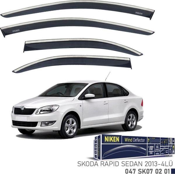 Niken Skoda Uyumlu Rapid Sedan 2013 Ve Sonrası Niken Kromlu Cam Rüzgarlığı - Image 1
