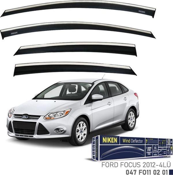 Niken Ford Uyumlu Focus 3 2012-2016 Kromlu Cam Rüzgarlığı - Image 1