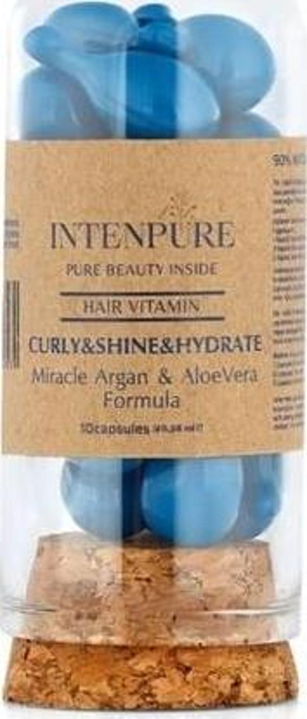 Intenpure Dalgalı Saçlar İçin Nem & Parlaklık Veren Saç Vitamini 10 Kapsül - Image 1