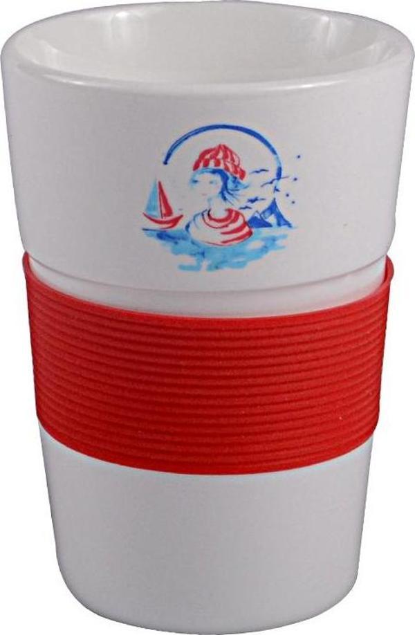 Anemoss Denizci Kız Seramik Mug Silikon Bantlı - Image 1