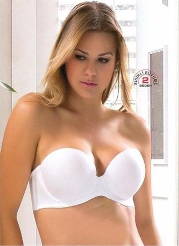 Le Jardin 2 Beden Büyük Gösteren Straplez Sütyen 7036 - Image 1