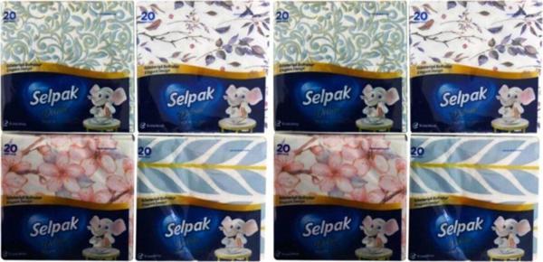 Selpak Deluxe Elegant Design Desenli Peçete 29,5 X 30 Cm 20'Li X 8 Adet - Image 1