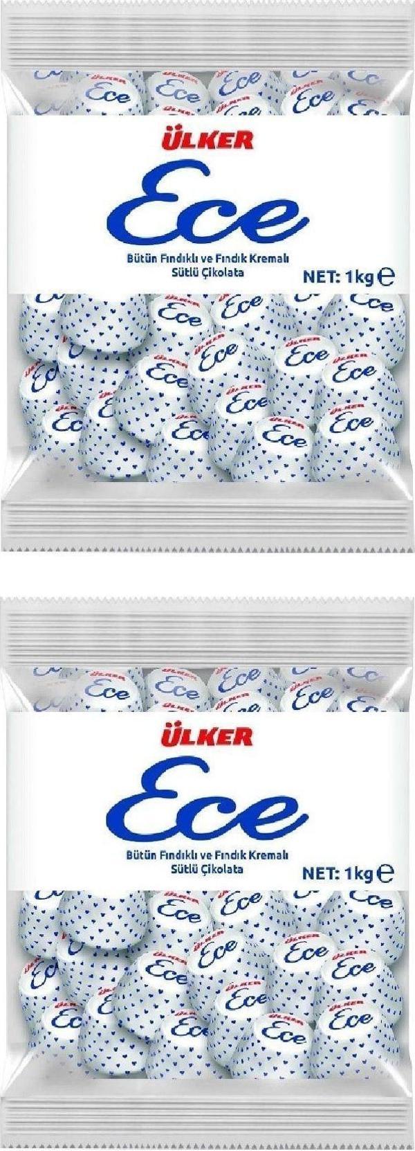 Ülker Ece Ikramlık Çikolata Fındıklı 1 Kg X 2 Adet - Image 1