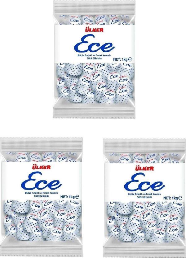 Ülker Ece Ikramlık Çikolata Fındıklı 1Kg X 3 Adet - Image 1