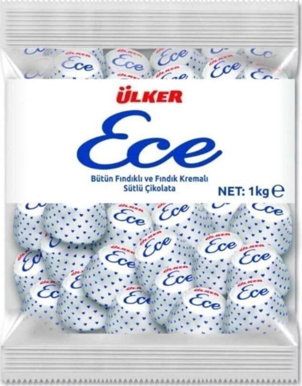 Ülker Ece Ikramlık Çikolata Fındıklı Poşet 1 Kg 6 Adet - Image 1