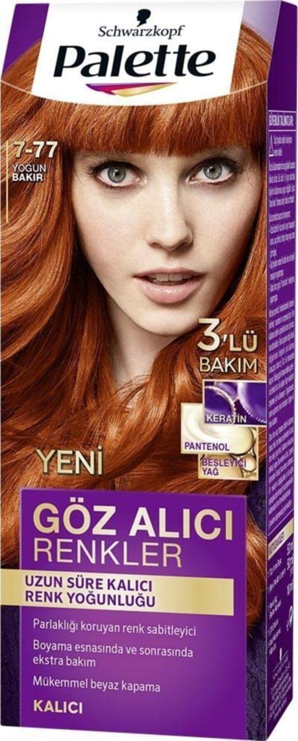 Palette Yoğun Göz Alıcı Renkler Saç Boyası 7.77 Yoğun Bakır - Image 1