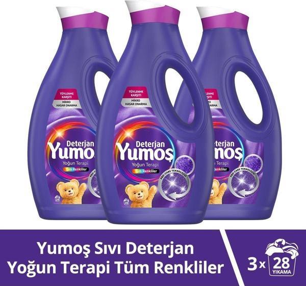 Yumoş Sıvı Deterjan Yoğun Terapi Tüm Renkliler İçin 1690 Ml X3 - Image 1