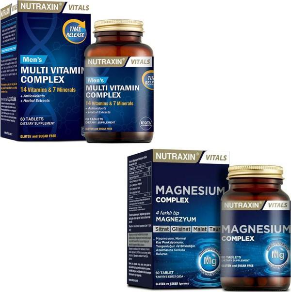 Nutraxin Magnesium Complex 60 Tablet + Nutraxin Men's Multi Vitamin Complex 60 Tablet - Image 1