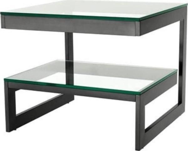 Gonca Siyah Metal / Cam Yan Sehpa - Image 1