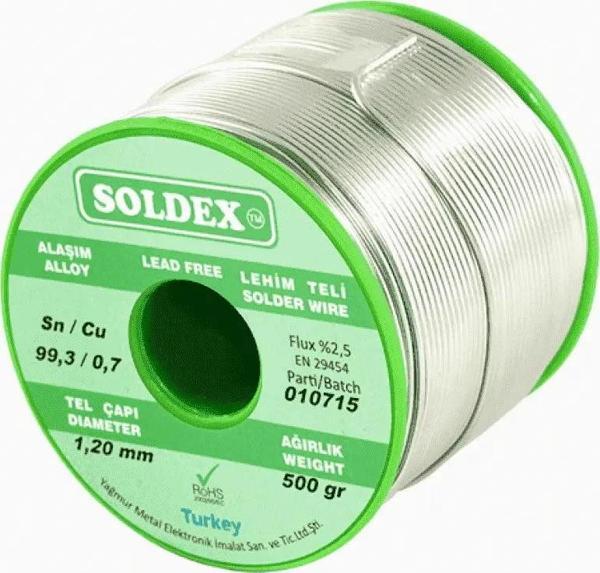 Sn:96.5 - Ag:3 - Cu:0.5, 200 Gr, 0.50 mm - Gümüşlü Kurşunsuz Lehim Teli - Image 1