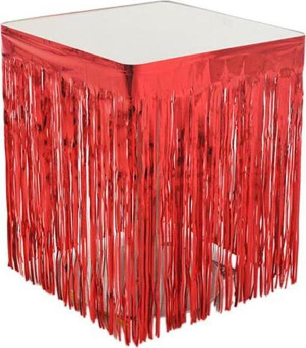 Masa Kenarı Eteği Ve Fon Süsü Metalik  Kırmızı - Image 1