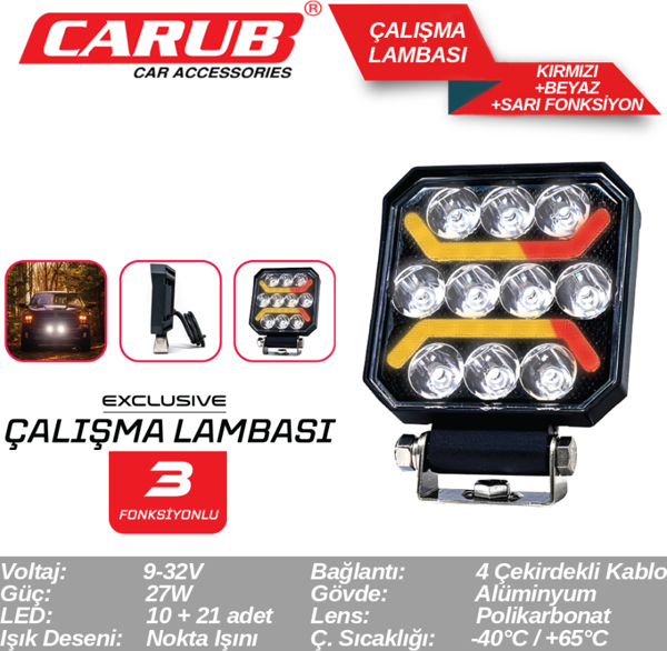 Lamba Çalışma12-24V Bey+Sarı+Kırm Foksiyon (Adet) - Image 1