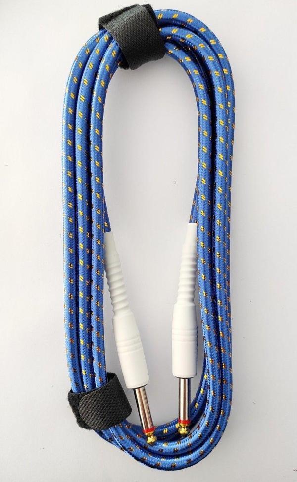 LongMoon LMHK03-UBL Gitar Kablosu Enstrüman Kablosu 3 Metre Ütü Kablo Örgülü - Image 1