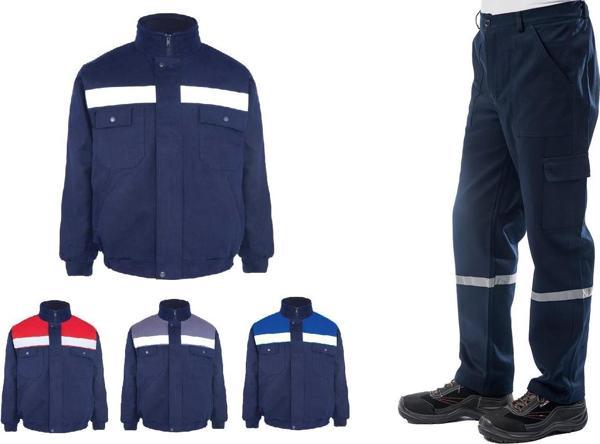 Kışlık İş Takımı Çok Cepli İç Yapısı Polarlı Reflektörlü İş Montu ve 7/7 İş Pantolonu  Lacivert Renk Yüzde Yüz Pamuk 3117-2958 - Image 1