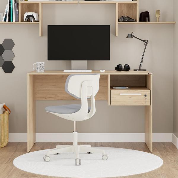 Concept Kilitli Çekmeceli Çalışma Masası - Florida Meşe 120x75x60 cm - Image 1