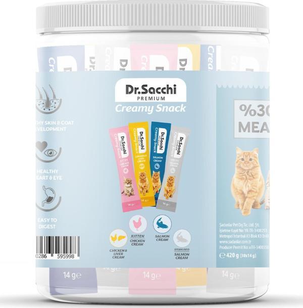 Dr.Sacchi Creamy Snack 14 Gr Karışık- 30'Lu Kavanoz - Image 1