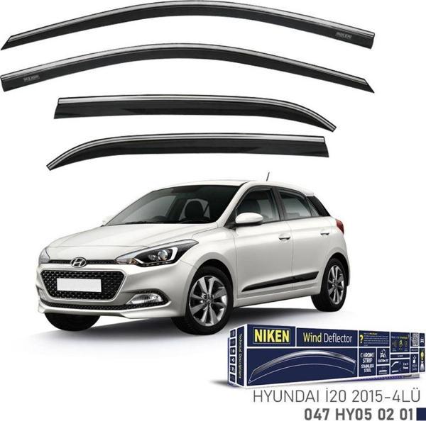 Niken Hyundai Uyumlu İ20 -2015 Kromlu Cam Rüzgarlığı 4Lü Parça - Image 1